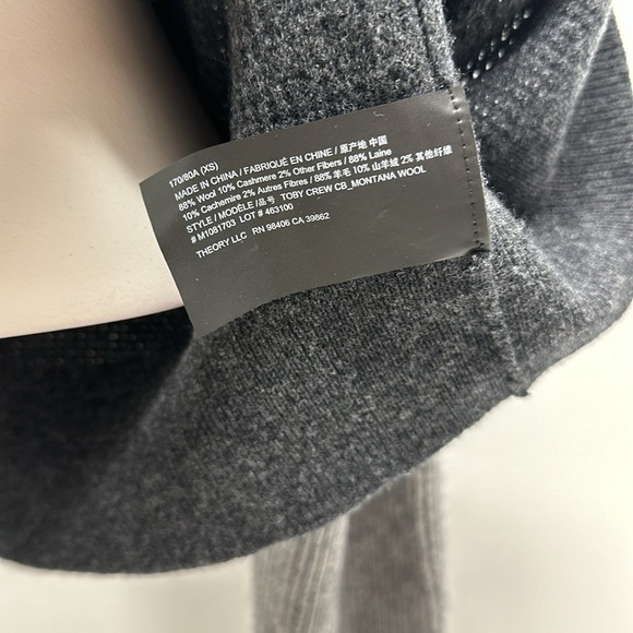 Theory Toby Sweater Colorblock Wool Cashmere Knit Crewneck Gray Men's Size XS - Picture 6 of 7